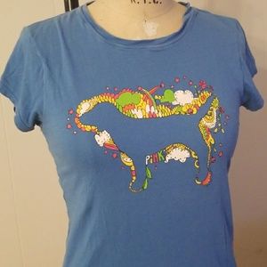 Victorias secret pink tee psychedelics dog
